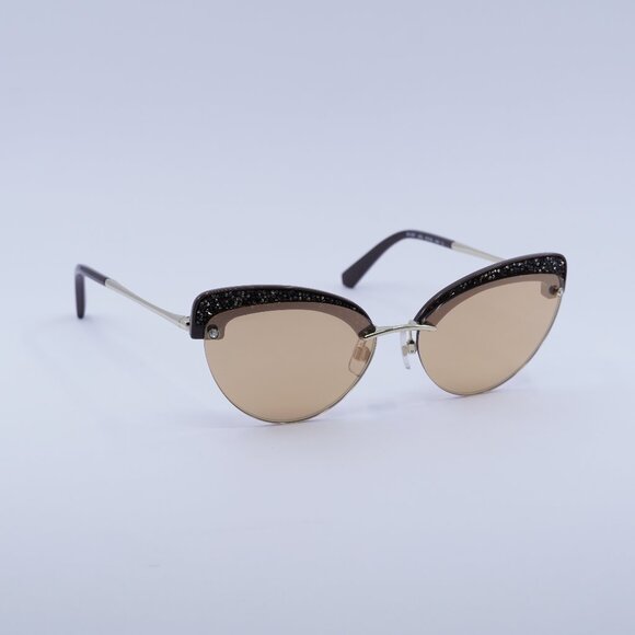 Swarovski SK0257 32G Sunglasses - Gold Frame, Brown Lenses